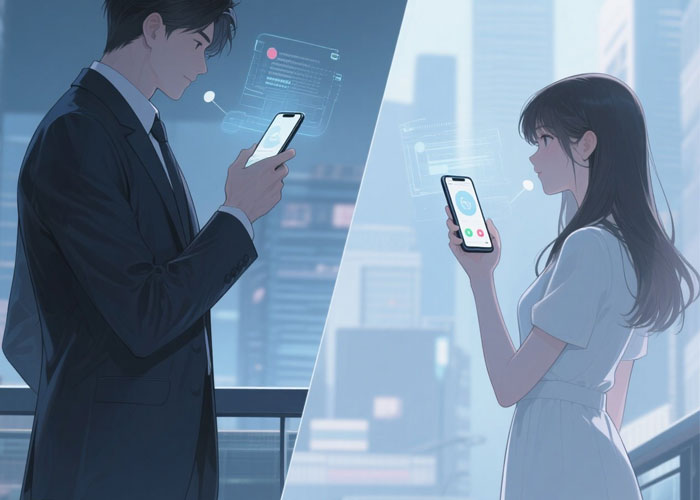 男女手机聊天